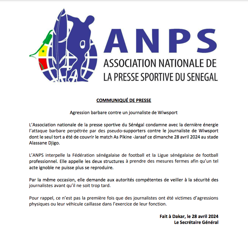 Pikine Jaraaf L Anps Condamne L Agression Barbare Du Journaliste De