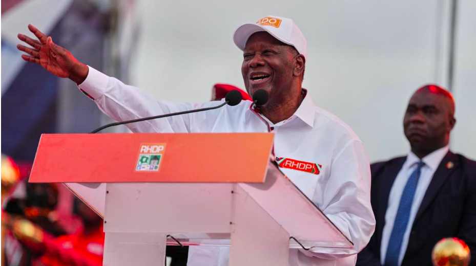  Côte d\'Ivoire : le président Alassane Ouattara réélu pour un 4e mandat avec 89,77% des voix