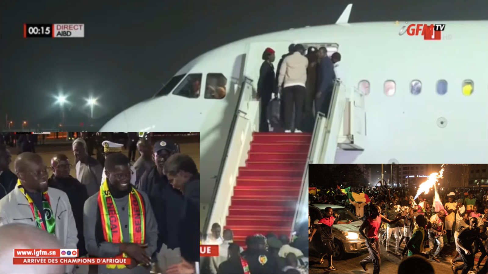 🔴[ DIRECT : AIBD - suivez l'accueil triomphal des lions