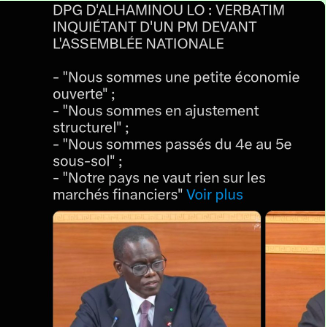 DPG d'Al Haminou Lô : Verbatim inquiétant d'un Pm devant l'Assemblée nationale  